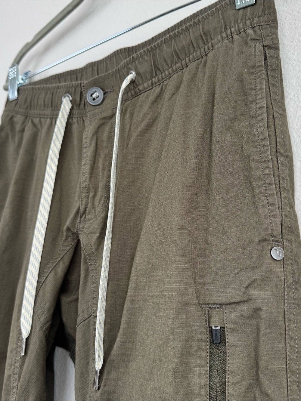 Vuori Ripstop Climber Pants Mens S Stretch Outdoor Casual Drawstring Olive Green - Picture 4 of 13